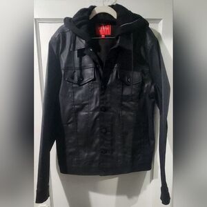 Guess Men's Black Hooded Rakim Denim Jacket size L